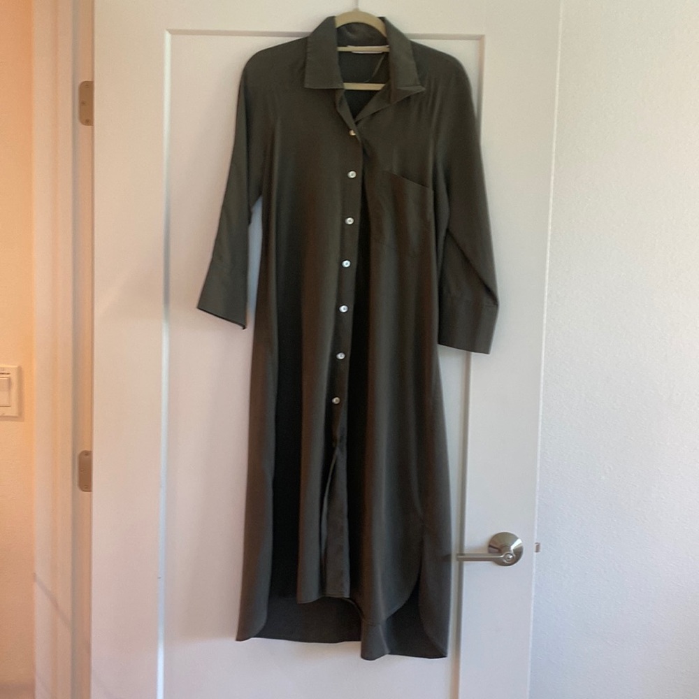 Dark green shirt dress